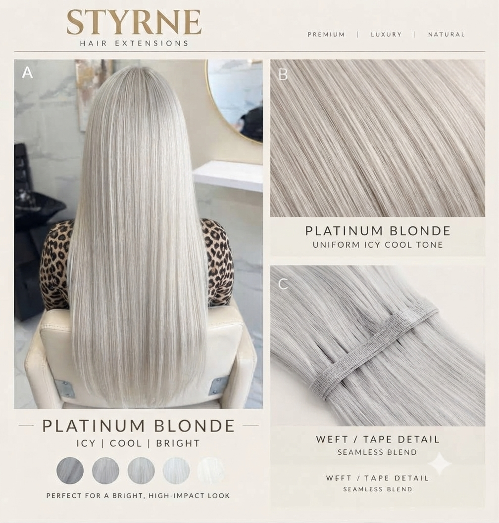 Platinum Blonde Virgin Human Hair Extensions