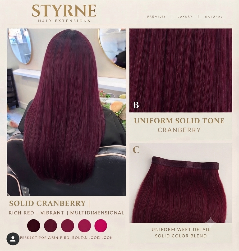 Cranberry Red Human Hair Extensions